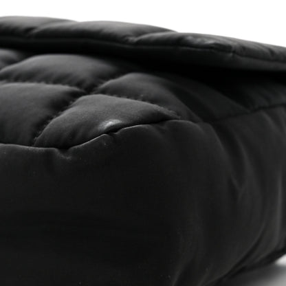 Nylon Square Quilted Flap Black