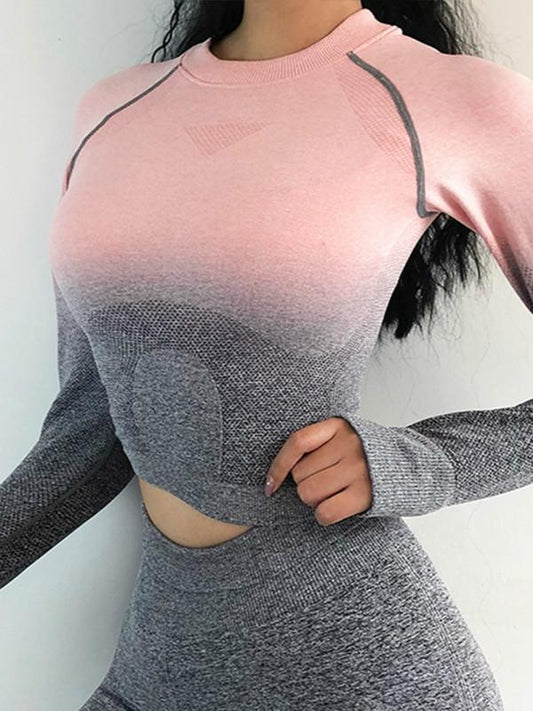 Gym Top Women Ladies Fitness Tops Sexy Seamless Top Energy Yoga Long Sleeve Workout Shirt High Stretchy Shark Fit