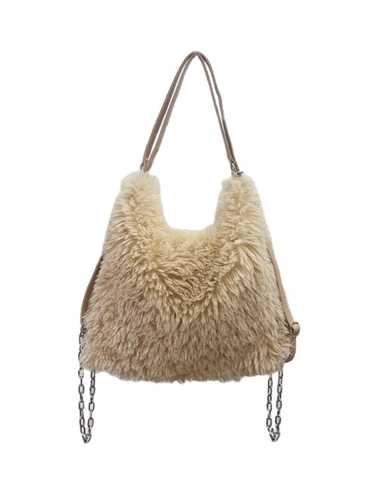 Fluffy Plush Large Capacity Backpack Shoulder Bag
