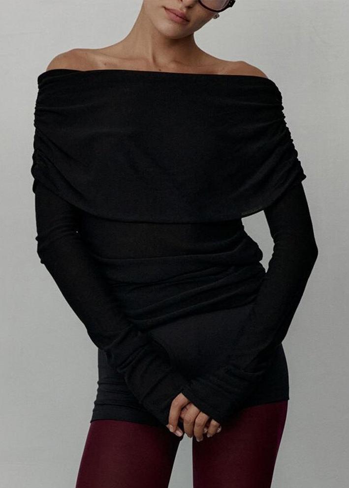 Off Shoulder Knit Top In Soft Vibrant Fabric