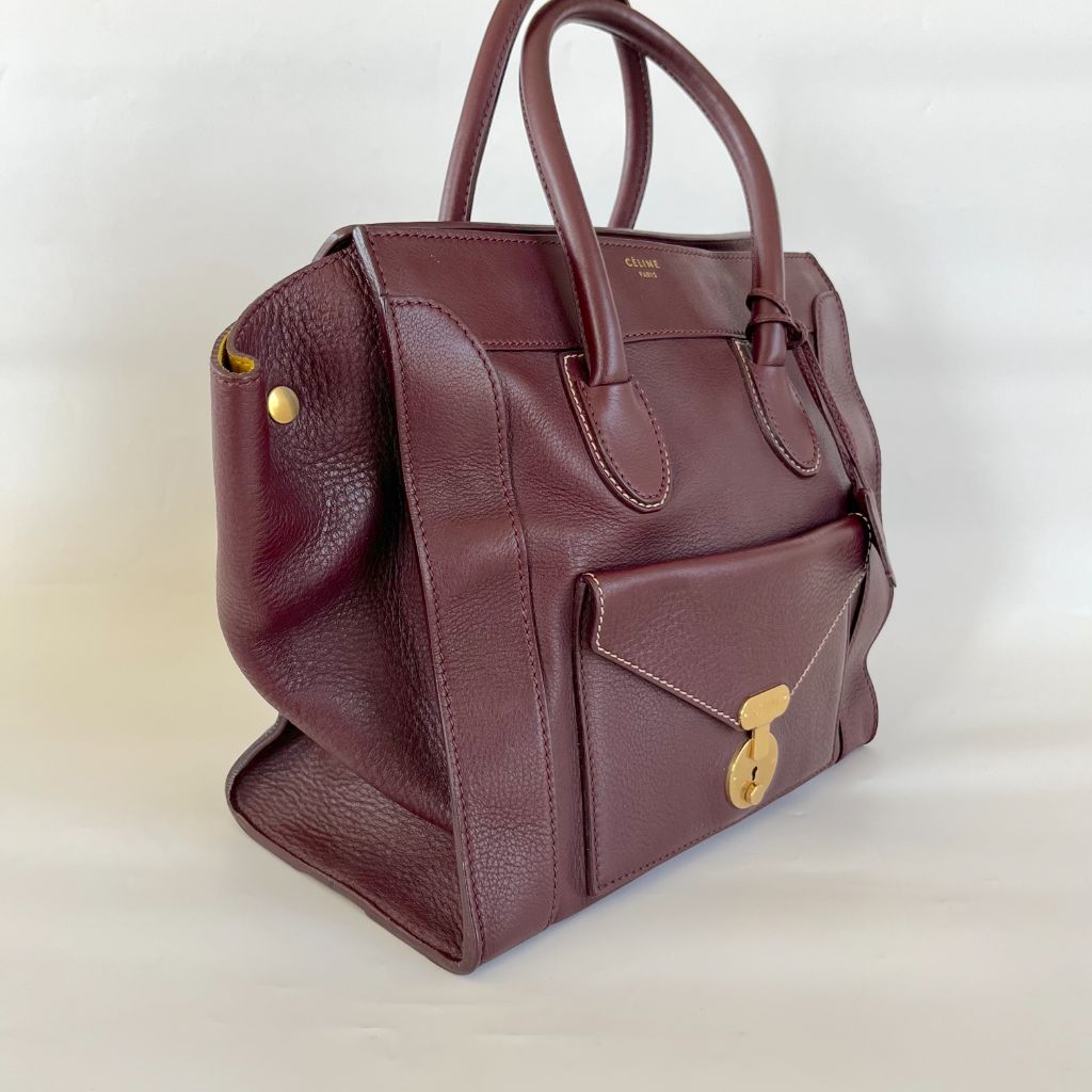 Celine burgundy leather Envelope Luggage Bag