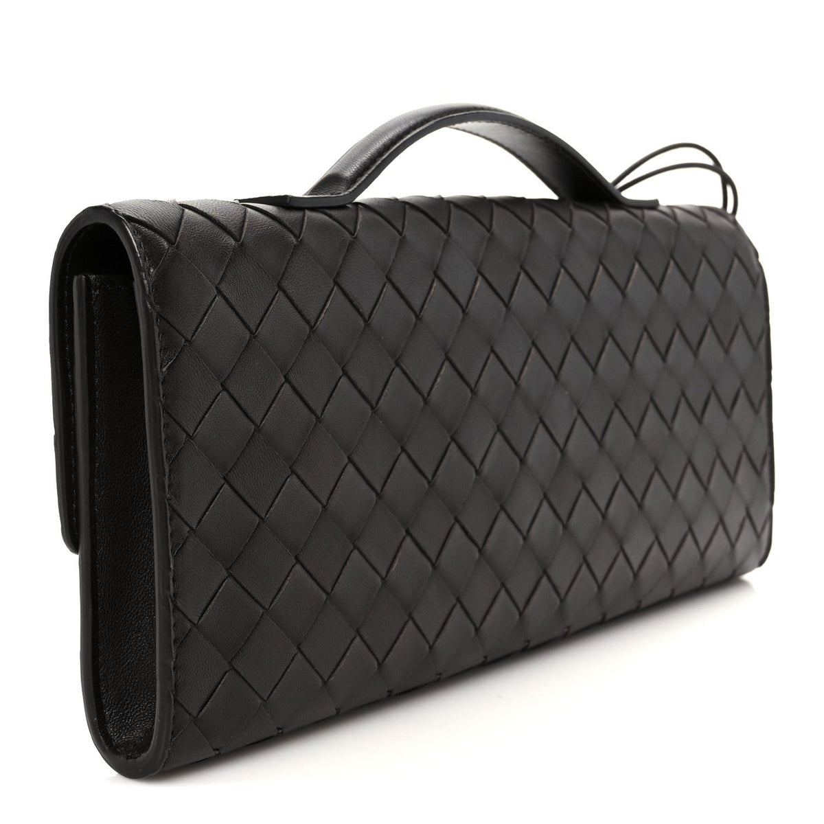 Nappa Intrecciato Long Andiamo Top Handle Clutch Fondant