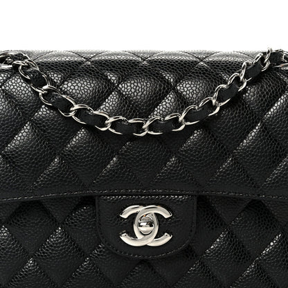 Caviar Quilted Small Double Flap Black
