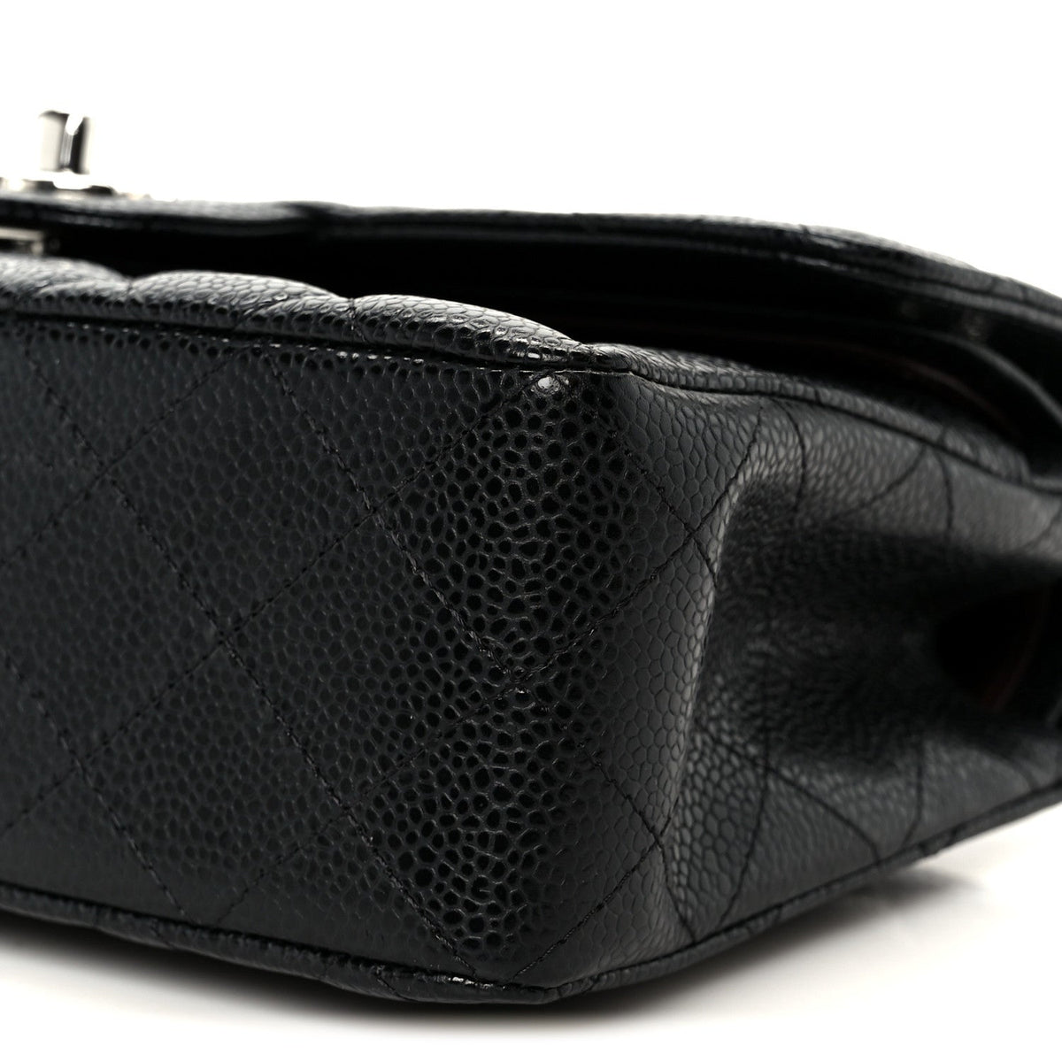 Caviar Quilted Small Double Flap Black