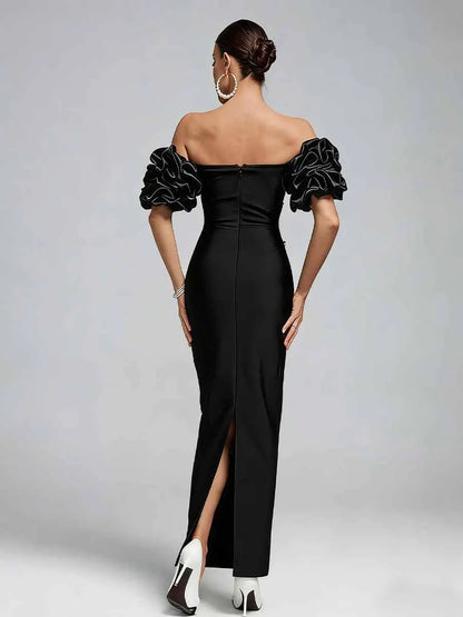 Karina Pearl Embellished Bandage Maxi Dress