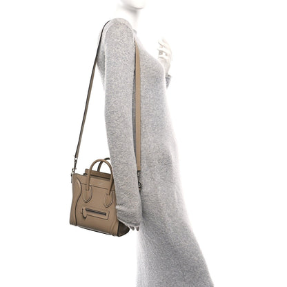 Drummed Calfskin Nano Luggage Dune