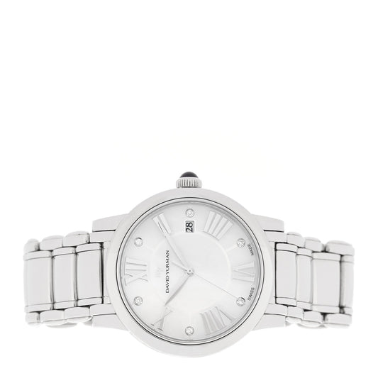 Stainless Steel Diamond Mother of Pearl 38mm Classic Quartz Watch