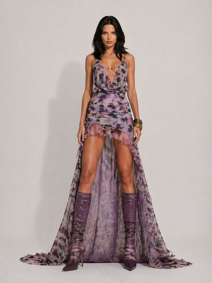 Mila Cutout Backless Strappy Mesh Maxi Dress