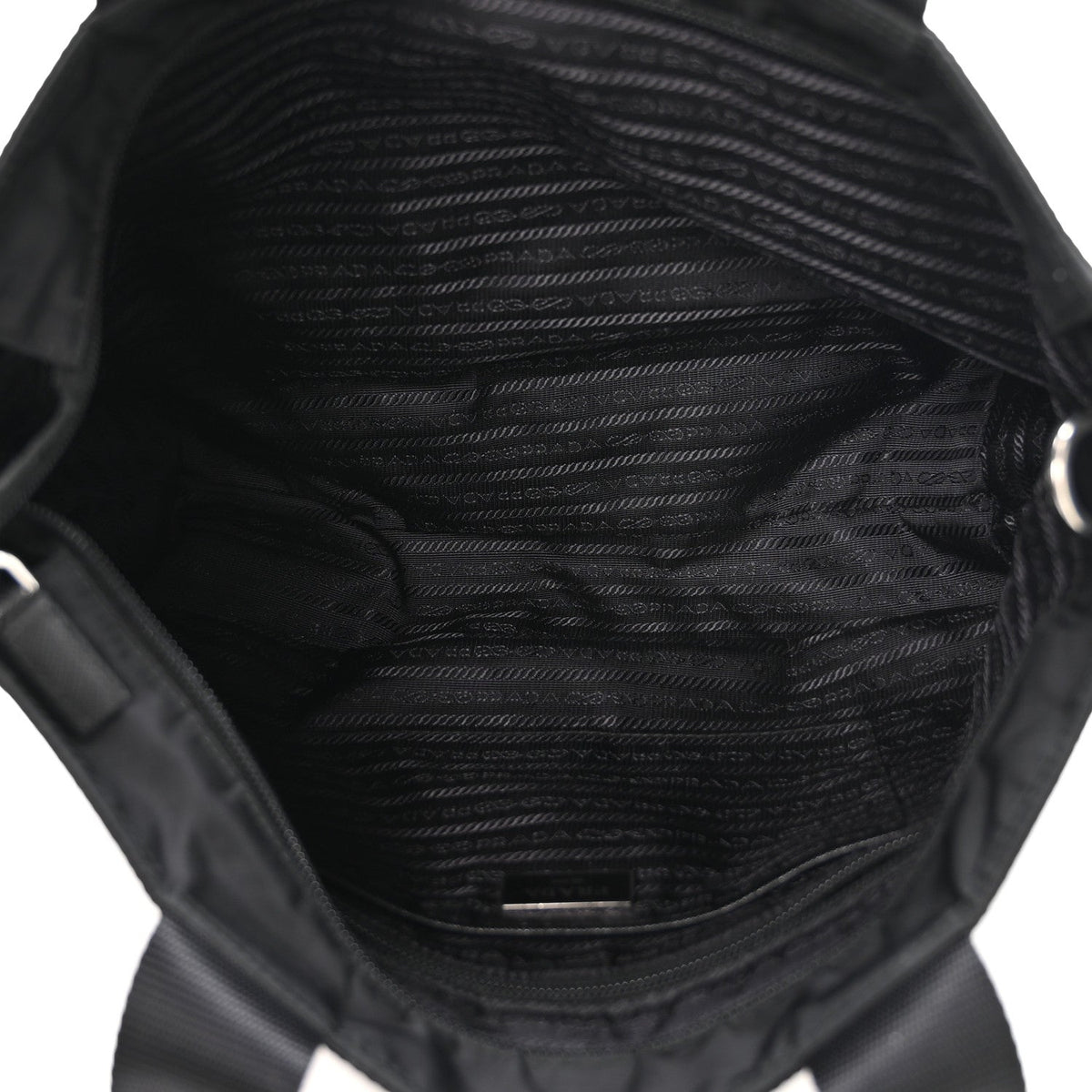 Nylon Vela East West Shopper Tote Black