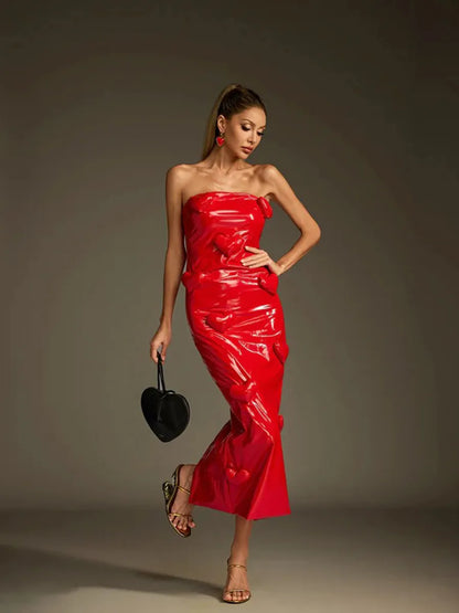 Taron Midi Dress In Red