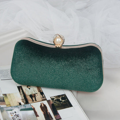 Velvet Evening Clutch Bag Elegant Retro Party Handbag