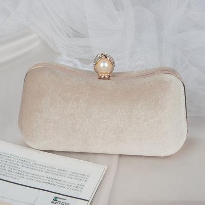 Velvet Evening Clutch Bag Elegant Retro Party Handbag