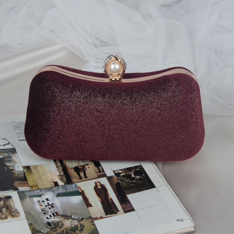 Velvet Evening Clutch Bag Elegant Retro Party Handbag