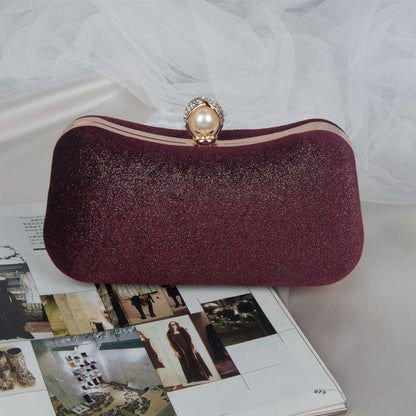 Velvet Evening Clutch Bag Elegant Retro Party Handbag