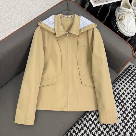 Miu Miu 25 Jacket Dark Beige Polyester 298098