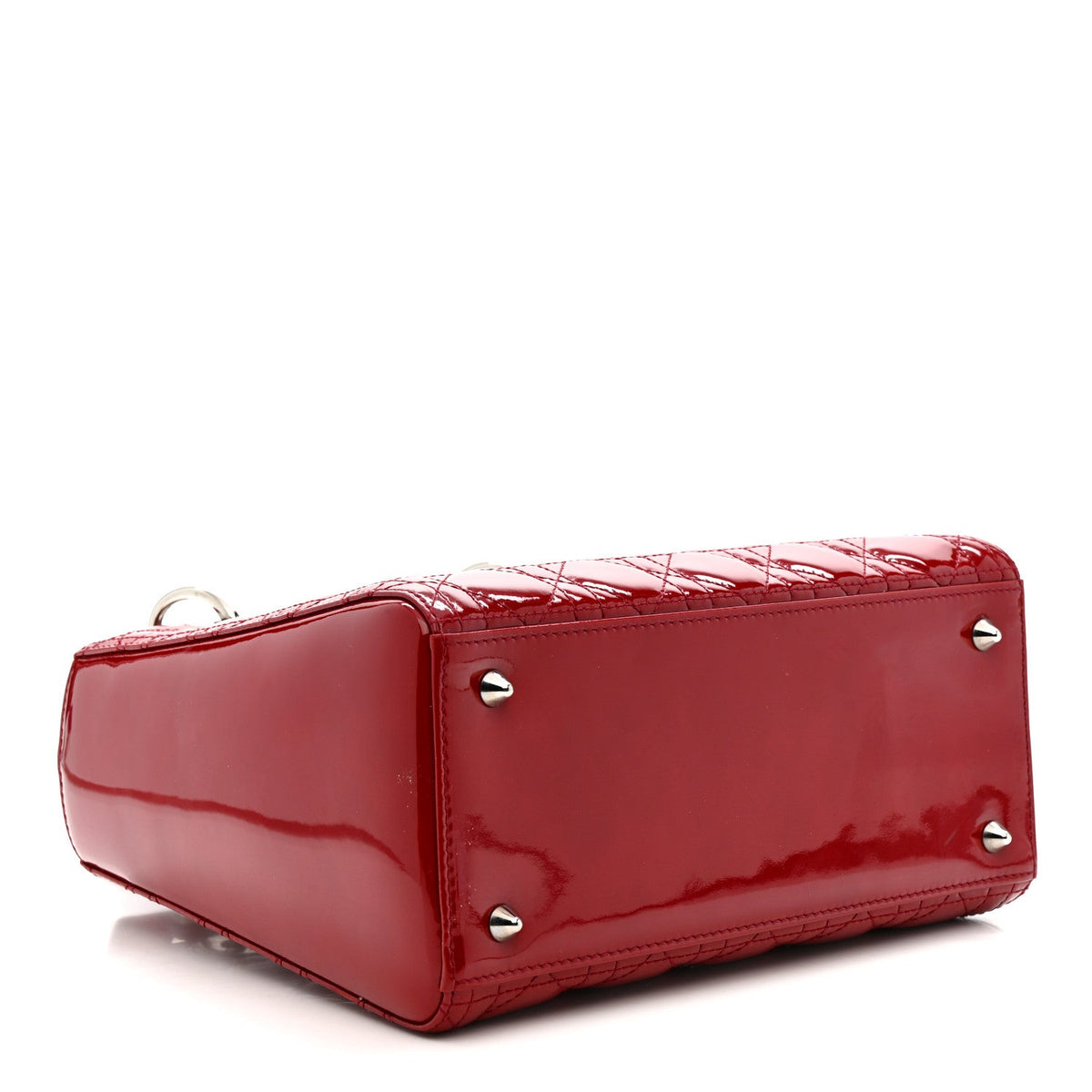 Patent Cannage Medium Lady Dior Red