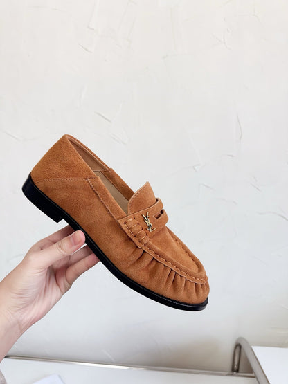 YSL Le Loafer Supple Camel Suede