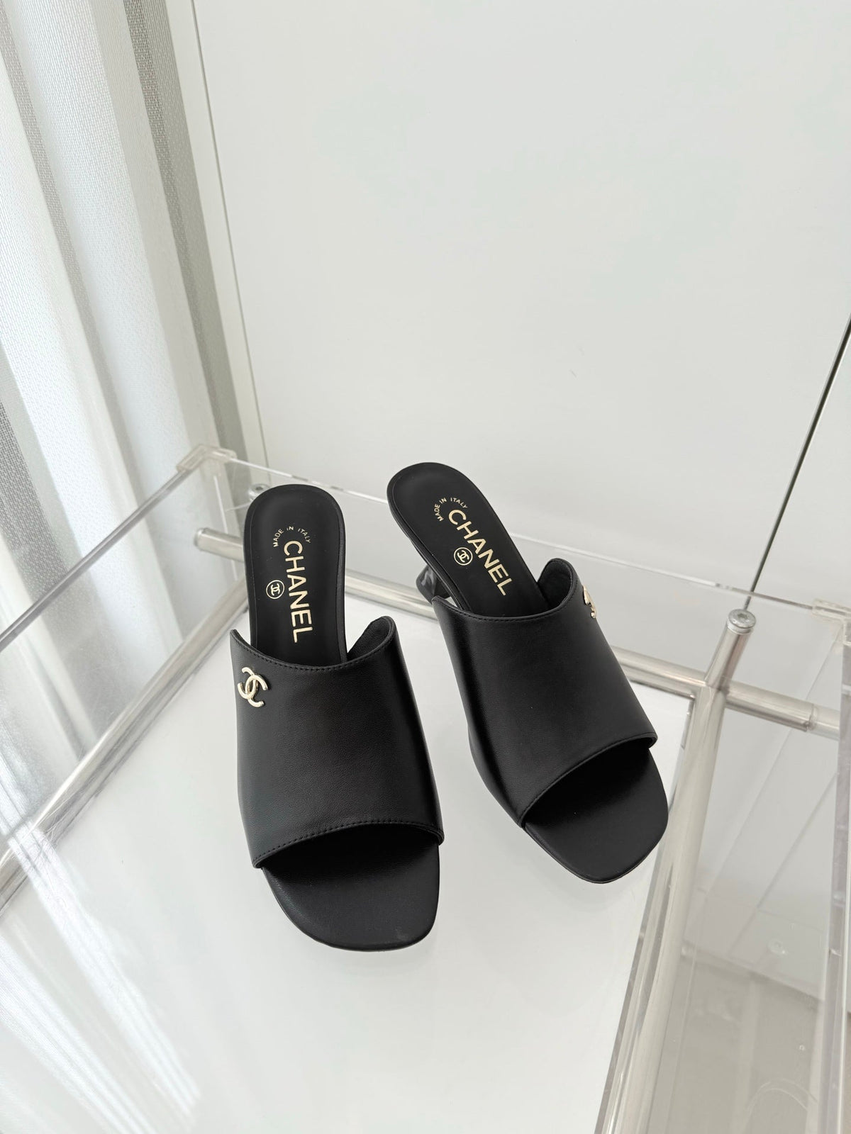 Chanel 26 Sandal 70 Black in Lambskin 597364