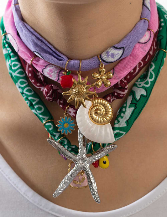 Trendy Ocean Style Pendant Scarf Necklace