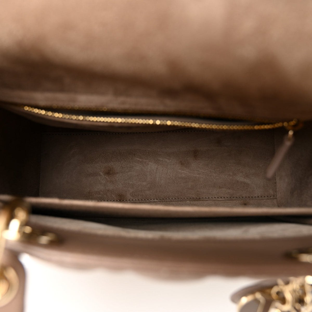 Lambskin Cannage Medium Lady Dior Warm Taupe