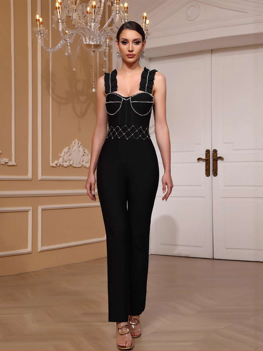 Daphne Crystal Sleeveless Jumpsuit