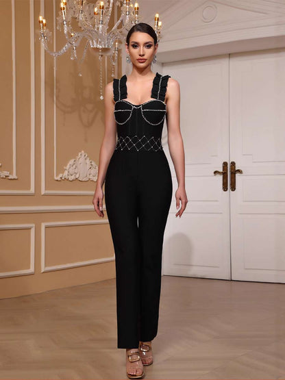 Daphne Crystal Sleeveless Jumpsuit