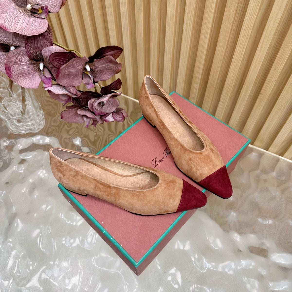 LP Rebecca Ballet Flats Brown Red Suede 498458