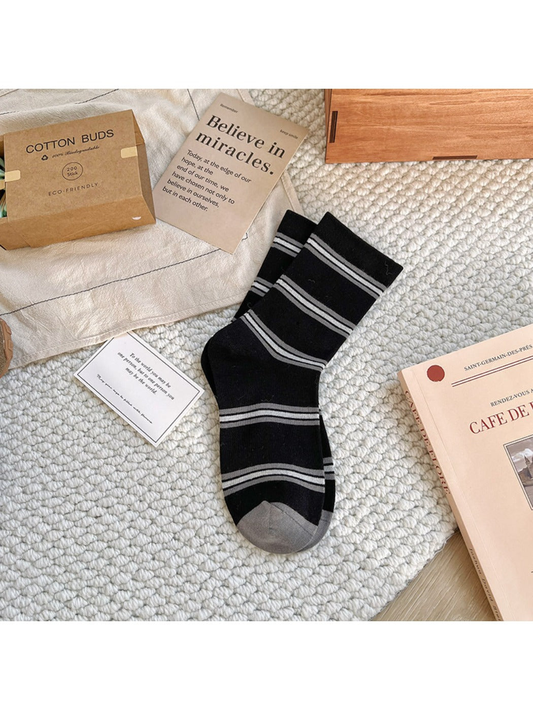 Rufia - Striped Mid-calf Capsule Socks for Women