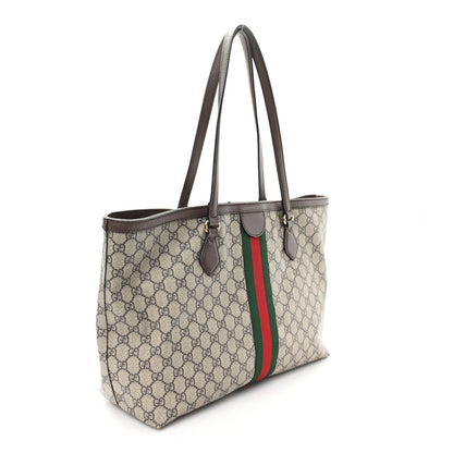 GG Supreme Monogram Medium Ophidia Shopping Tote Brown
