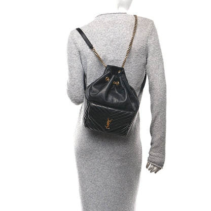 Lambskin Matelasse Monogram Joe Backpack Black