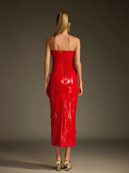 Taron Midi Dress In Red