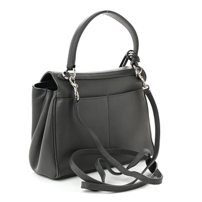 Natural Smooth Calfskin Mini Rodeo Top Handle Handbag Grey
