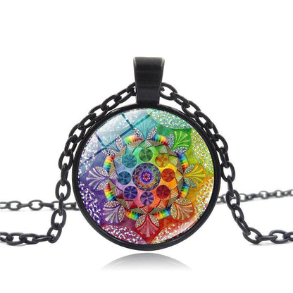 Vintage  Long Chain Mandala Necklace