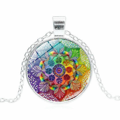 Vintage  Long Chain Mandala Necklace