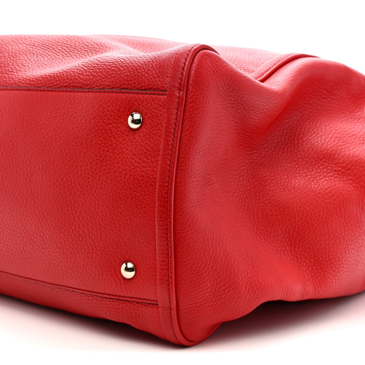 Pebbled Calfskin Large Soho Shoulder Bag Red