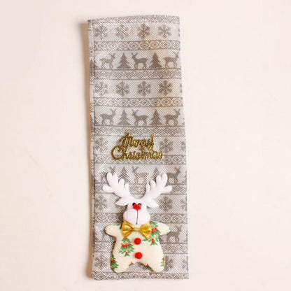 Xmas Wine Bottle Cover Bag Christmas Table Set