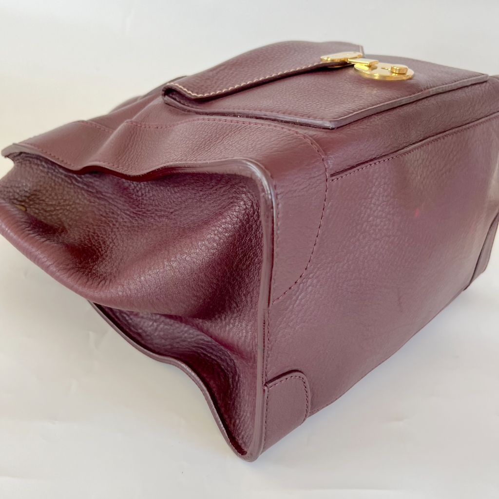 Celine burgundy leather Envelope Luggage Bag
