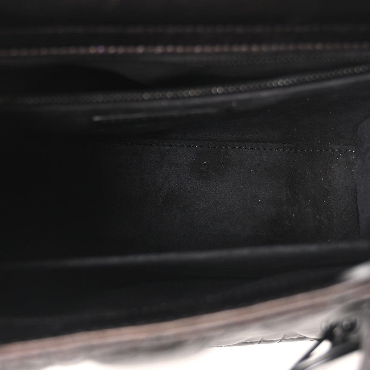 Crinkled Calfskin Cannage Medium Lady Dior Black