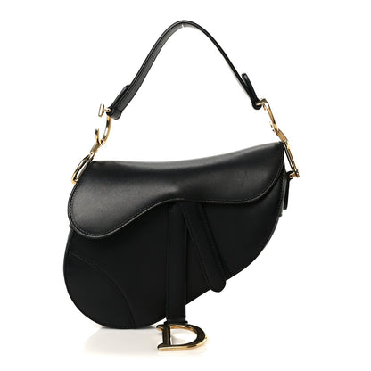 Supple Calfskin Mini Saddle Bag Black