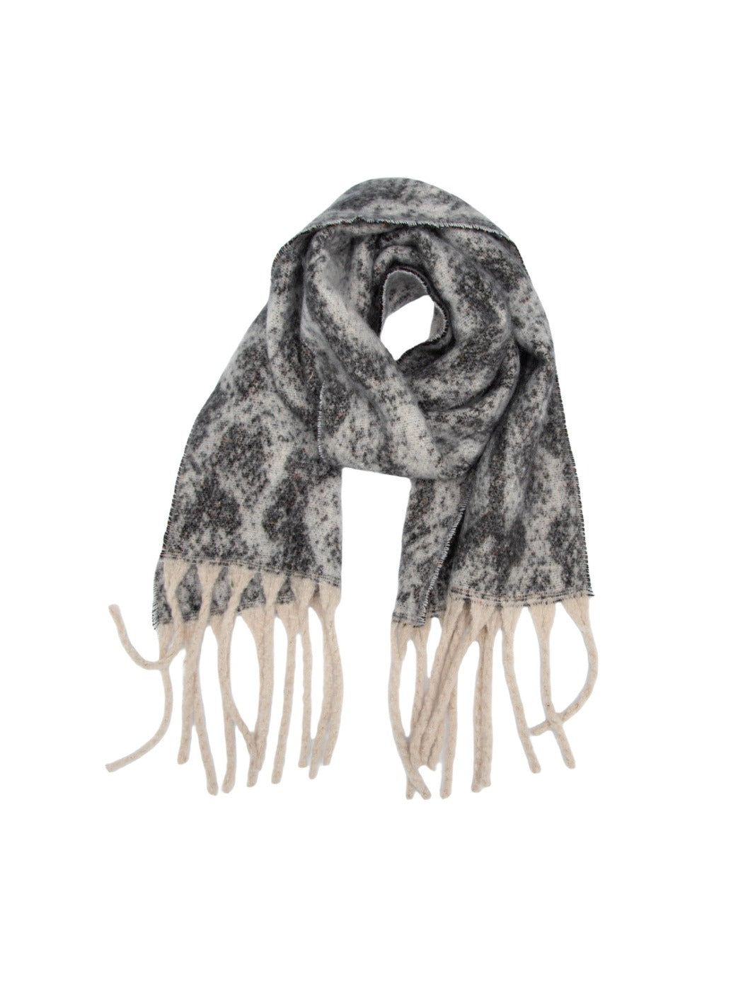 Scarvii - Winter Snake Printed Tassel Scarf