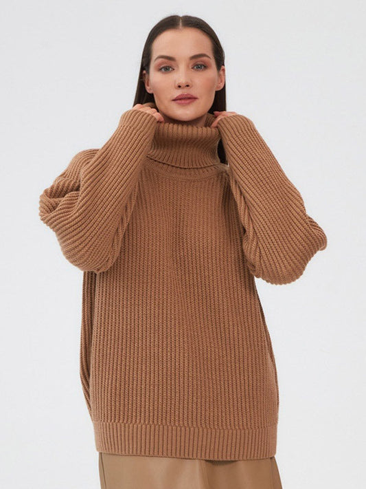 Casual 6 Colors High-Neck Long Sleeves Sweater Top