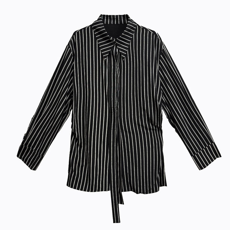 Striped Collar Long Sleeve Shirt