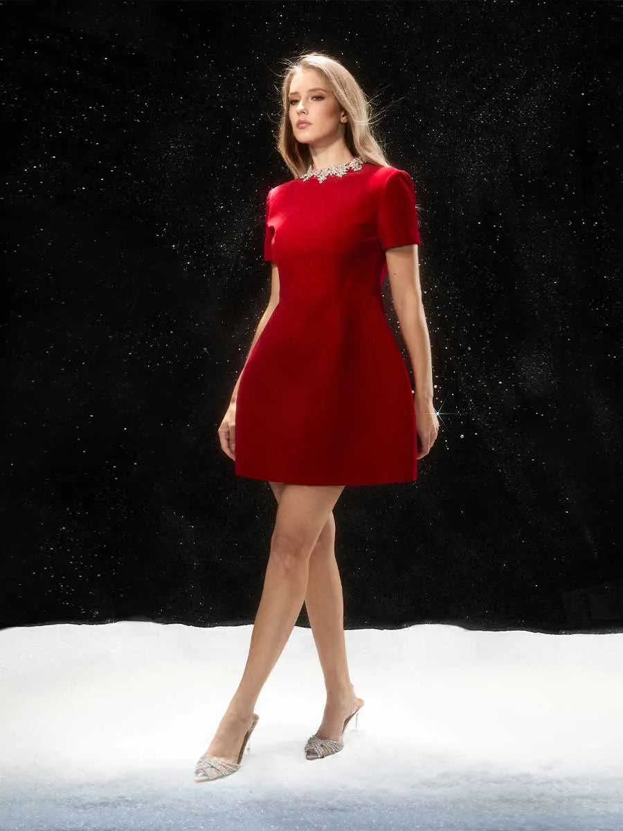 Lilith Polished Short Sleeve Mini Dress