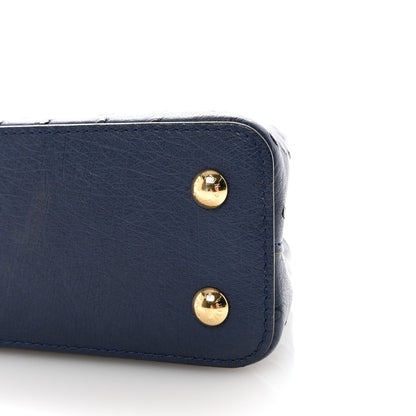 Ostrich Capucines Mini Indigo