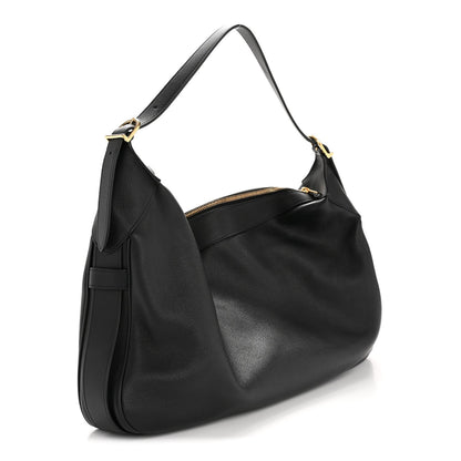 Supple Calfskin Large Romy Shoulder Bag Black
