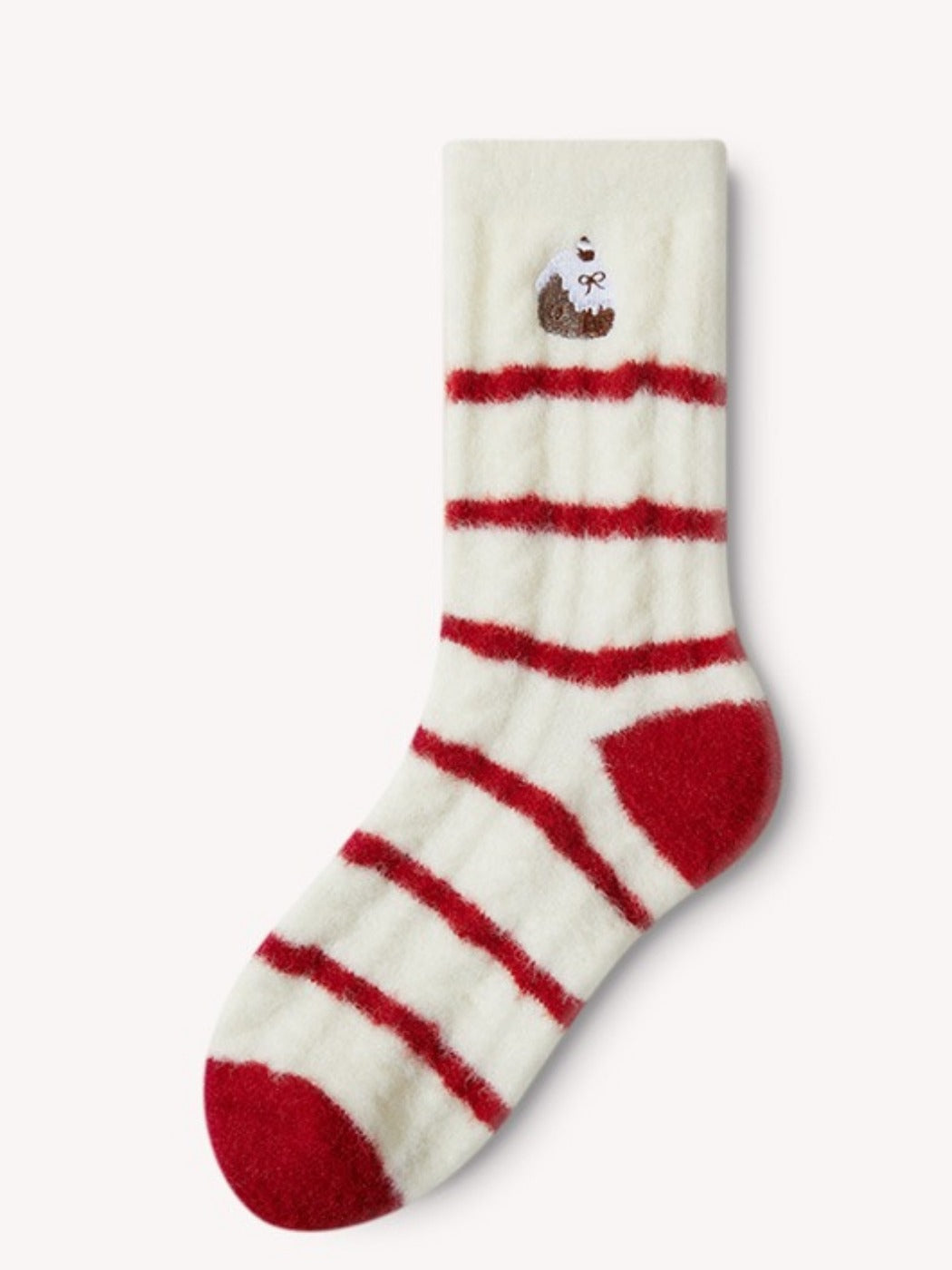 Rufia - Red &amp; White Christmas Vibe Mid-Calf Socks