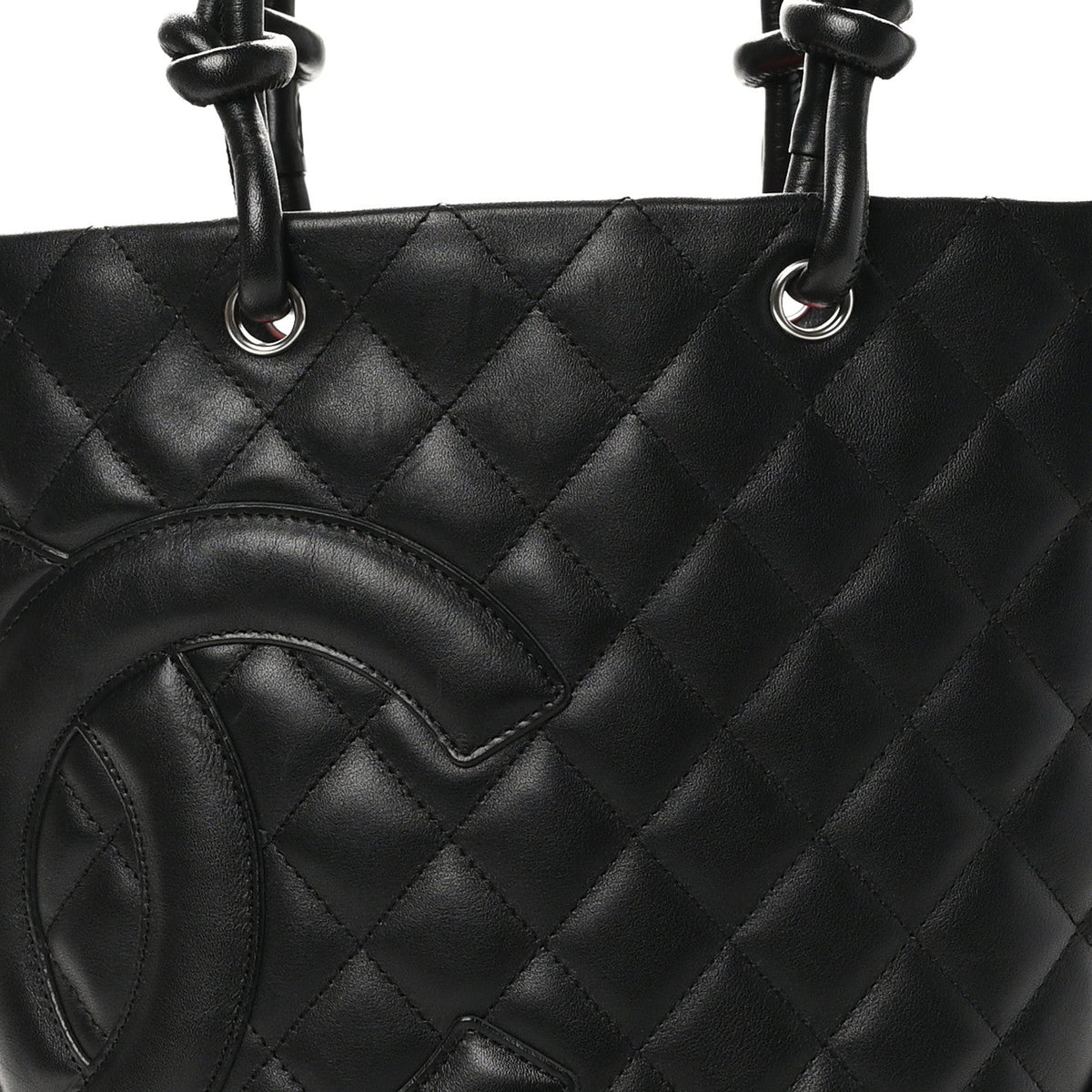 Calfskin Quilted Medium Cambon Tote Black