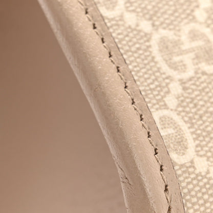 GG Supreme Monogram Textured Dollar Calfskin Small Retro Interlocking G Tote Bag Beige Mystic White Oatmeal