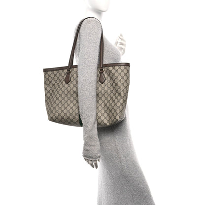 GG Supreme Monogram Medium Ophidia Shopping Tote Brown