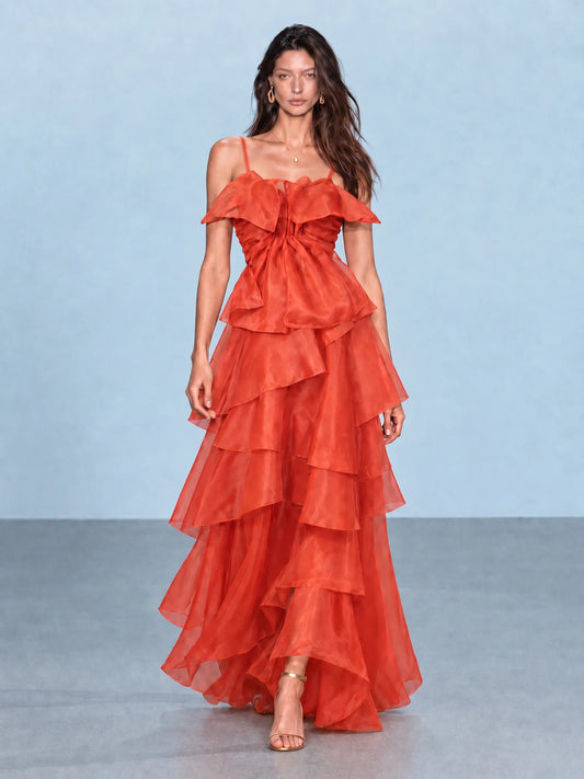 Hadley Organza Spaghetti Strap Maxi Dress